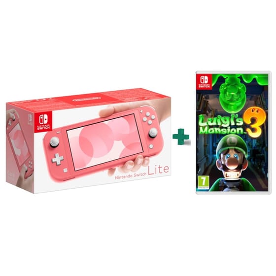 Nintendo Switch Lite Coral & Luigi’s Mansion 3