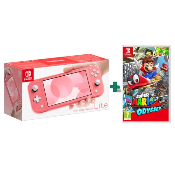 Nintendo Switch Lite Coral & Super Mario Odyssey