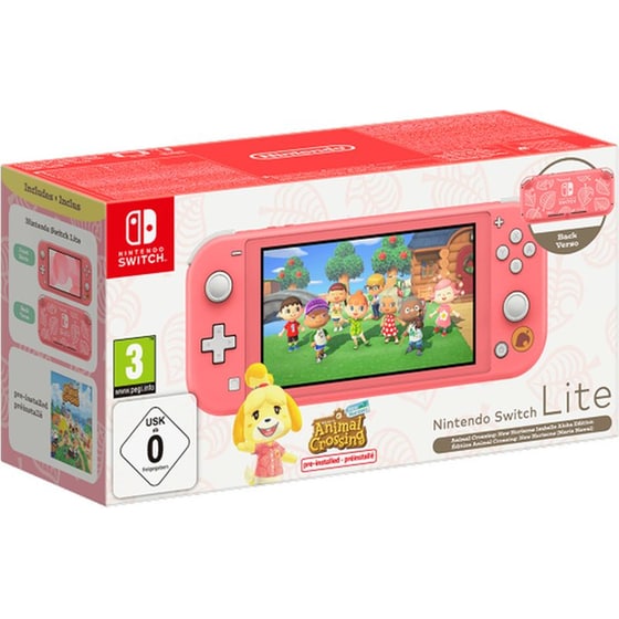 Nintendo Switch Lite Coral & Animal Crossing: New Horizons Isabelle Aloha Edition