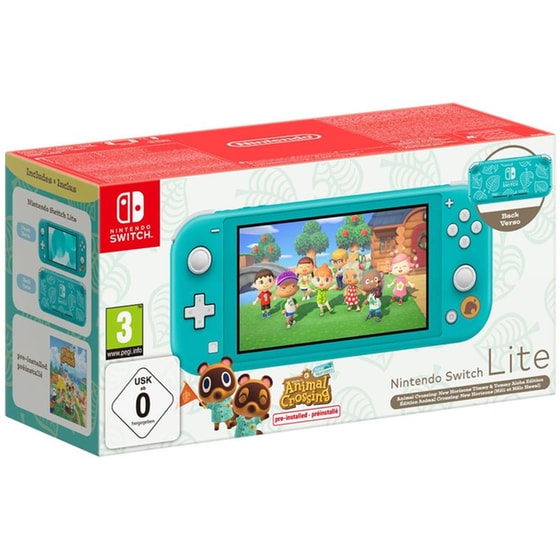 Nintendo Switch Lite Turquoise & Animal Crossing Game: Timmy & Tommy’s Aloha Edition