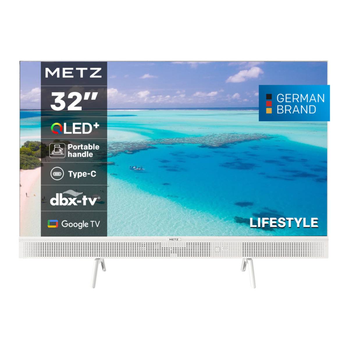 METZ 32MQE7100Z Google QLED HD Portable TV 32