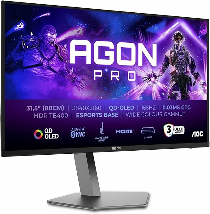 Aoc AG326UD 31.5" Gaming Monitor QDOLED UHD 165Hz